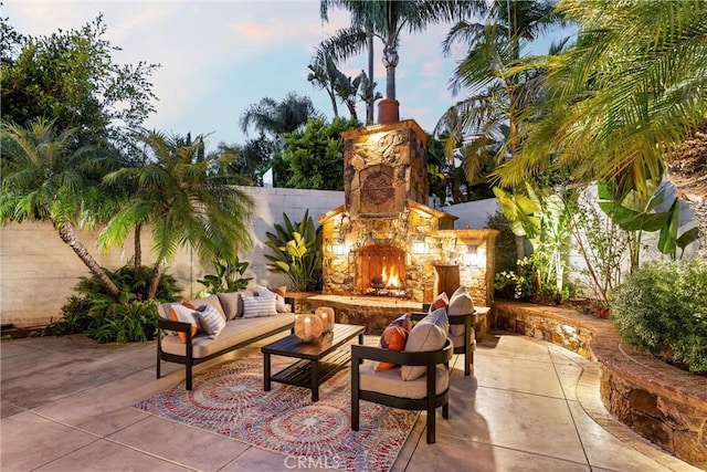 2175 Palmer Pl, Tustin, CA 92782 - view of patio / terrace featuring an outdoor living space with a fireplace