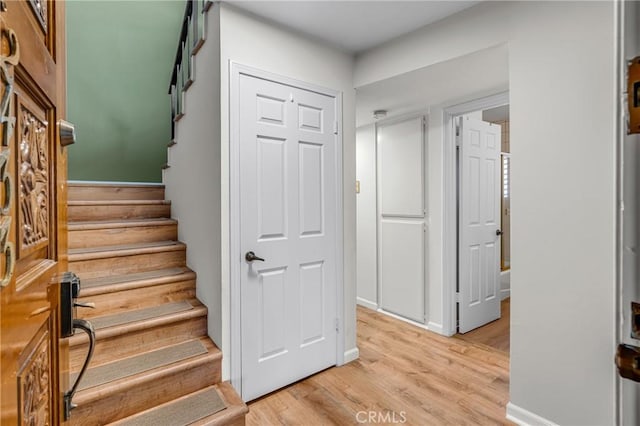 2433 S Gaffey St, San Pedro, CA 90731 - foyer featuring stairway and light wood finished floors