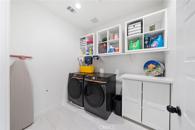 32084 Richardson St, Menifee, CA 92584 - washroom with independent washer and dryer and light marble finish floors