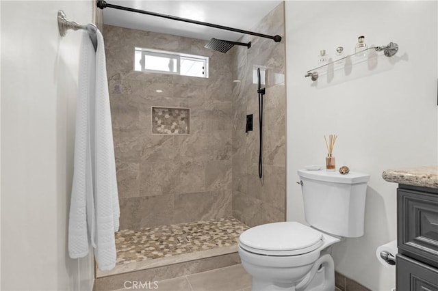 12674 Metate Ln, Poway, CA 92064 - full bathroom featuring a tile shower, vanity, and tile patterned floors
