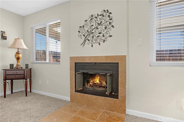 12674 Metate Ln, Poway, CA 92064 - detailed view of a tile fireplace and carpet