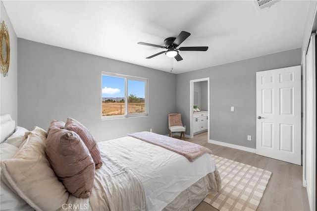 11343 1st Ave, Hesperia, CA 92345 - bedroom featuring light wood finished floors and ceiling fan