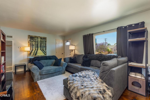 312 Lafayette Dr, Oxnard, CA 93036 - living area with dark wood-type flooring and a heating unit