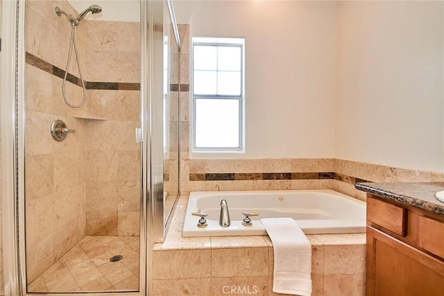 717 Arcadia Ave Unit C, Arcadia, CA 91007 - bathroom with a garden tub, a shower stall, and vanity