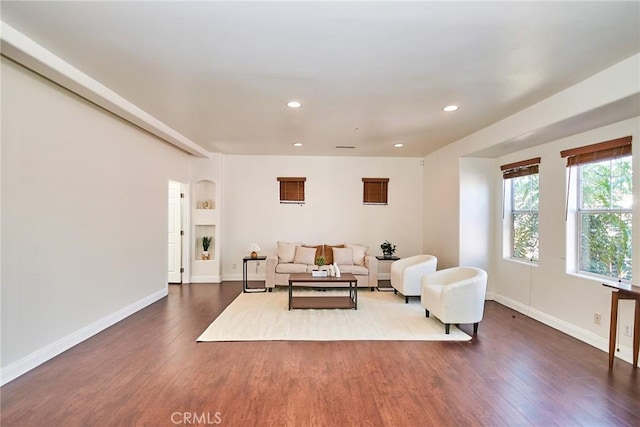 717 Arcadia Ave Unit C, Arcadia, CA 91007 - living room featuring dark wood-style flooring and recessed lighting