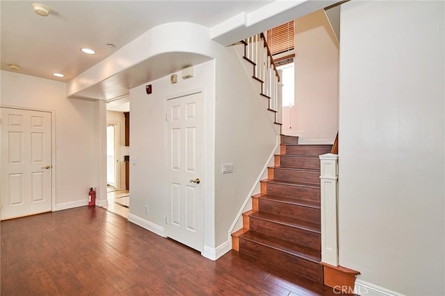 717 Arcadia Ave Unit C, Arcadia, CA 91007 - staircase featuring recessed lighting and wood-type flooring