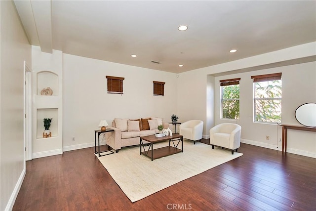 717 Arcadia Ave Unit C, Arcadia, CA 91007 - living room featuring dark wood-style flooring and recessed lighting