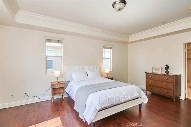 717 Arcadia Ave Unit C, Arcadia, CA 91007 - bedroom with ornamental molding, wood finished floors, multiple windows, and a tray ceiling