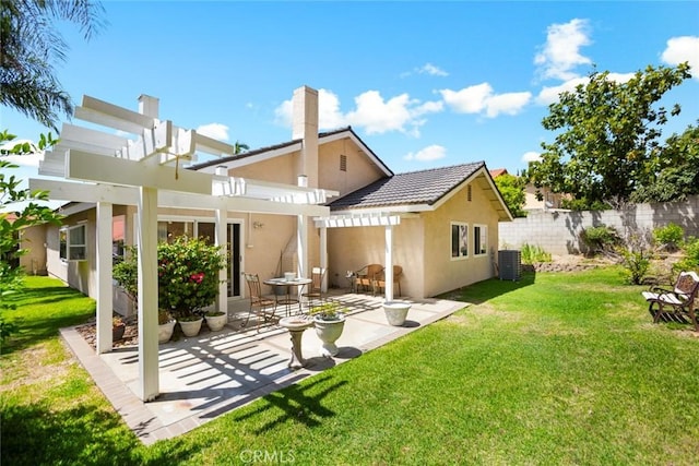 23484 Coyote Springs Dr, Diamond Bar, CA 91765 - back of property featuring stucco siding, a pergola, and a patio