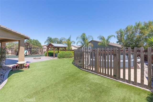 31572 Via Del Paso, Winchester, CA 92596 - fenced yard with a gazebo and a playground