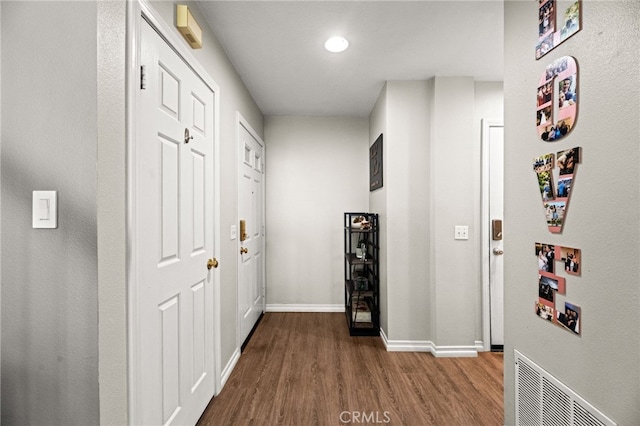 3732 Calle Monada, Riverside, CA 92503 - hall with dark wood-type flooring and recessed lighting