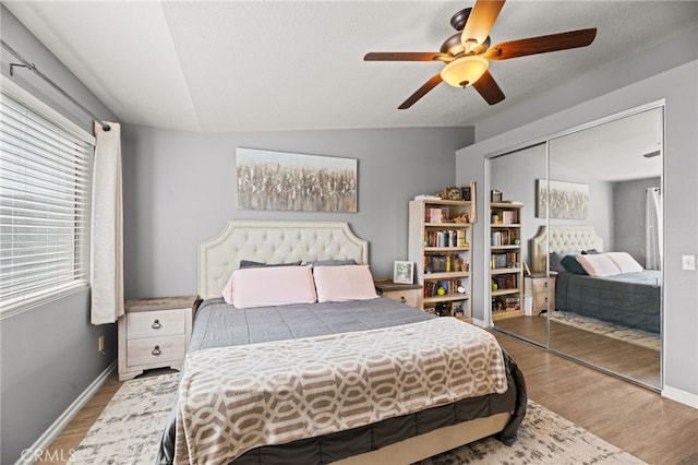 3732 Calle Monada, Riverside, CA 92503 - bedroom featuring wood finished floors, a closet, and a ceiling fan