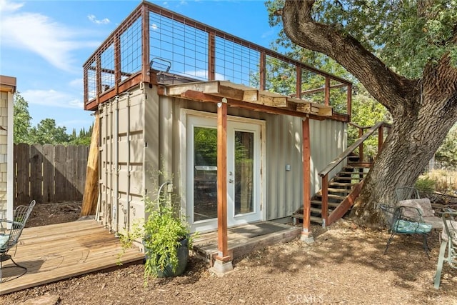 10 Roseanna Ct, Chico, CA 95973 - rear view of property featuring stairs and a wooden deck