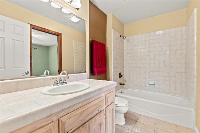 10 Roseanna Ct, Chico, CA 95973 - full bath with vanity, tile patterned floors, and shower / washtub combination