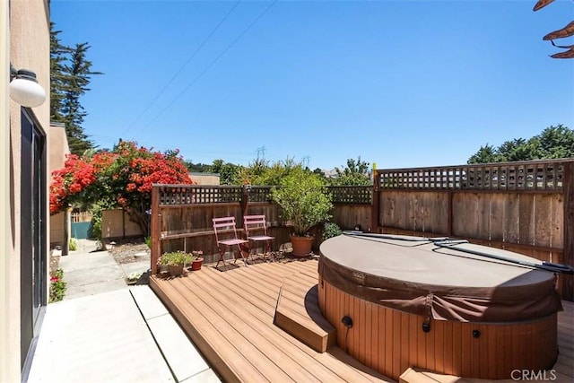 1410 Verde Canyon Rd, Arroyo Grande, CA 93420 - deck featuring a covered hot tub and a fenced backyard