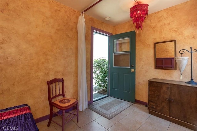 1410 Verde Canyon Rd, Arroyo Grande, CA 93420 - entrance foyer with light tile patterned floors and a textured wall