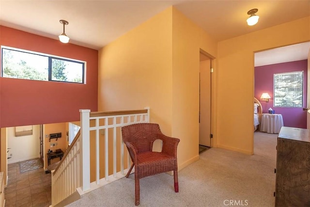 1410 Verde Canyon Rd, Arroyo Grande, CA 93420 - living area featuring an upstairs landing and baseboards