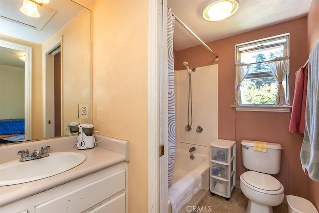 1410 Verde Canyon Rd, Arroyo Grande, CA 93420 - bathroom with bathtub / shower combination, vanity, and tile patterned floors