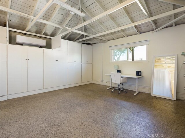 13404 Arcturus Ave, Gardena, CA 90249 - unfurnished office featuring a wall unit AC and wooden ceiling