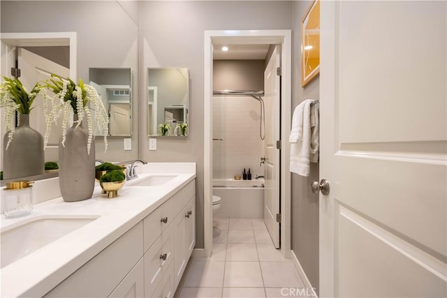 134 Milky Way, Irvine, CA 92618 - bathroom with double vanity, bathing tub / shower combination, and tile patterned flooring