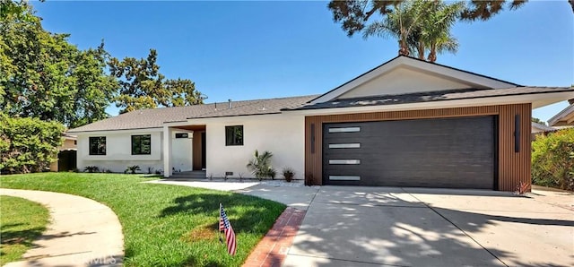 20646 Hatton St, Winnetka, CA 91306 - ranch-style home featuring an attached garage, driveway, a front lawn, and stucco siding