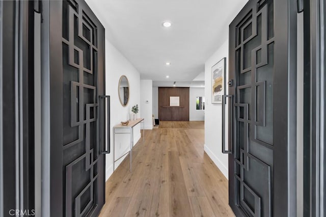 20646 Hatton St, Winnetka, CA 91306 - foyer featuring recessed lighting and light wood finished floors