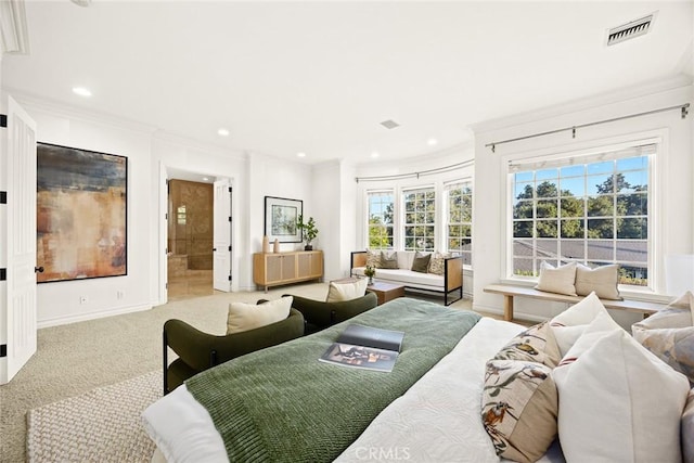 2786 E California Blvd, Pasadena, CA 91107 - carpeted bedroom featuring crown molding and recessed lighting