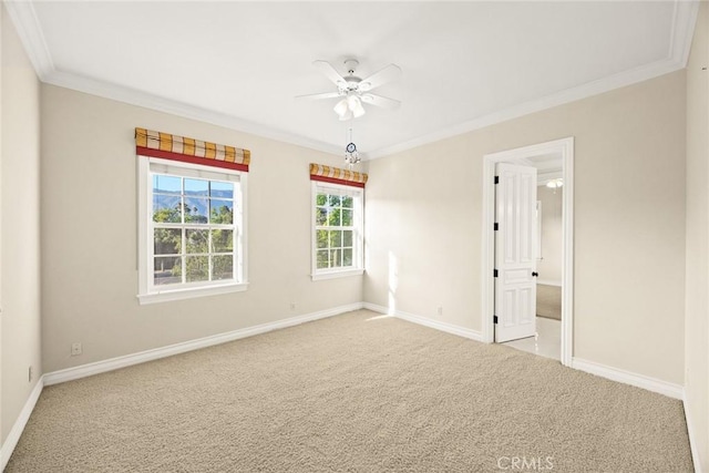 2786 E California Blvd, Pasadena, CA 91107 - spare room featuring crown molding, ceiling fan, and carpet