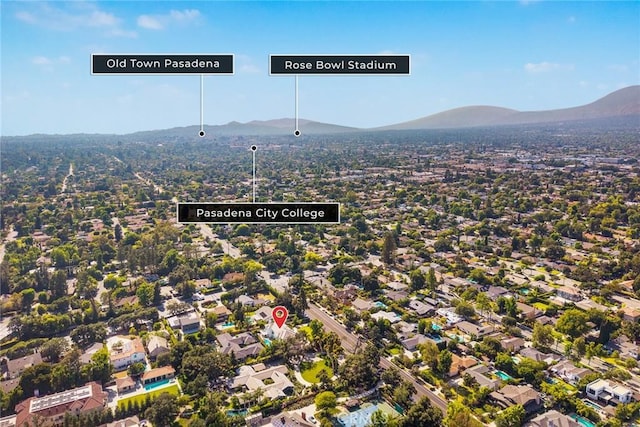2786 E California Blvd, Pasadena, CA 91107 - aerial view of property's location featuring a mountain backdrop