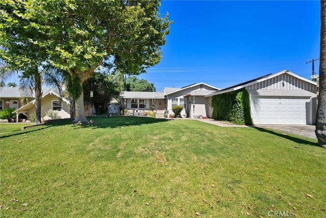 7430 Dunkirk Ave, Highland, CA 92346 - single story home with a garage, a front lawn, and driveway