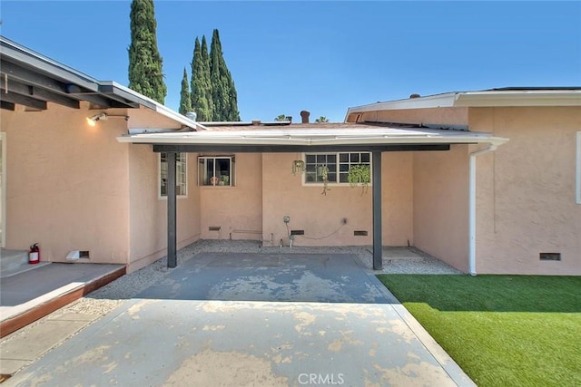 5221 Farago Ave, Temple City, CA 91780 - rear view of property with a patio, crawl space, and stucco siding