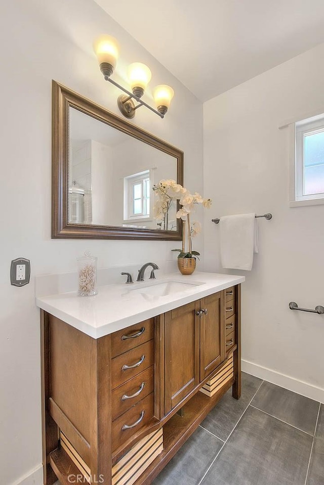 5221 Farago Ave, Temple City, CA 91780 - bathroom with vanity and tile patterned floors