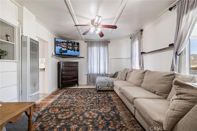 435 S Palm Ave, Santa Paula, CA 93060 - living room with a heating unit and ceiling fan