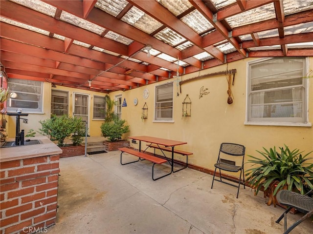 2345 22nd St, Santa Monica, CA 90405 - view of patio / terrace featuring a pergola