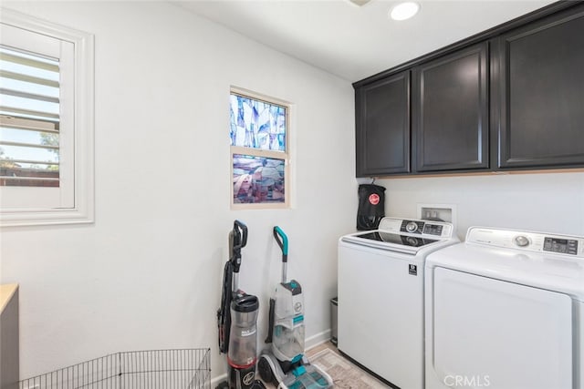 29184 Tree House, Lake Elsinore, CA 92530 - laundry room featuring cabinet space, separate washer and dryer, recessed lighting, and light wood-style floors