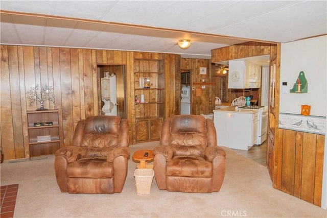 46424 Baldpate Ln, Squaw Valley, CA 93675 - carpeted living area with wooden walls