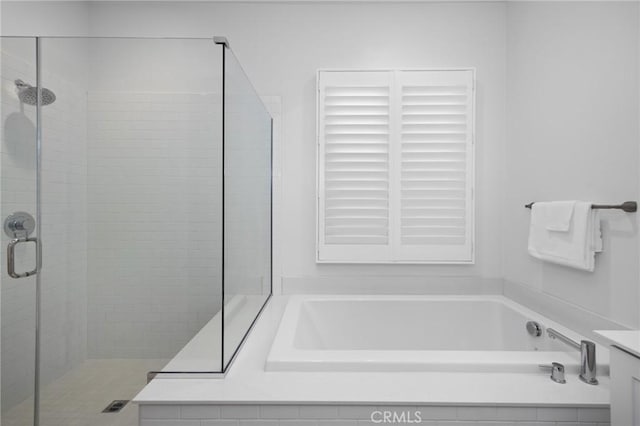 138 Jayhawk, Irvine, CA 92602 - full bathroom featuring a bath, a stall shower, and vanity