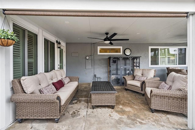 10041 Margo Ln, Westminster, CA 92683 - view of patio featuring an outdoor hangout area and ceiling fan