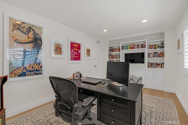 2056 Dublin Dr, Glendale, CA 91206 - office with light wood finished floors and recessed lighting