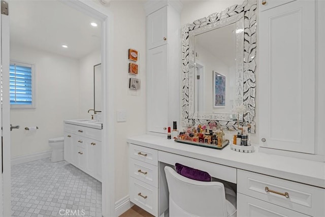 2056 Dublin Dr, Glendale, CA 91206 - bathroom featuring vanity, recessed lighting, and tile patterned floors