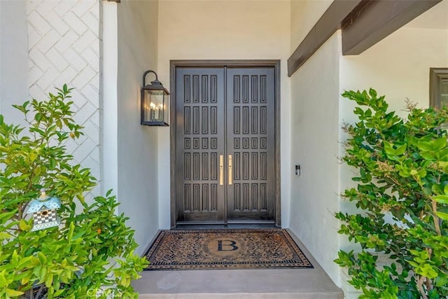 2056 Dublin Dr, Glendale, CA 91206 - doorway to property featuring stucco siding and french doors