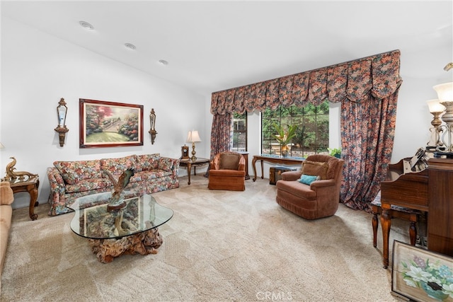 16151 Sunset Way, Valley Center, CA 92082 - living room featuring carpet floors and lofted ceiling
