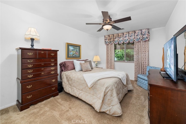 16151 Sunset Way, Valley Center, CA 92082 - bedroom with light colored carpet and a ceiling fan