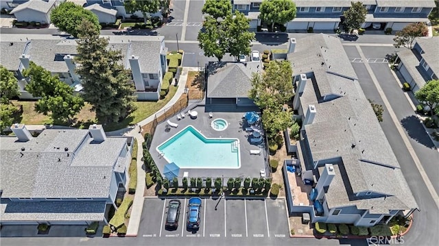1495 Mccabe Way, West Covina, CA 91791 - aerial perspective of suburban area with a pool