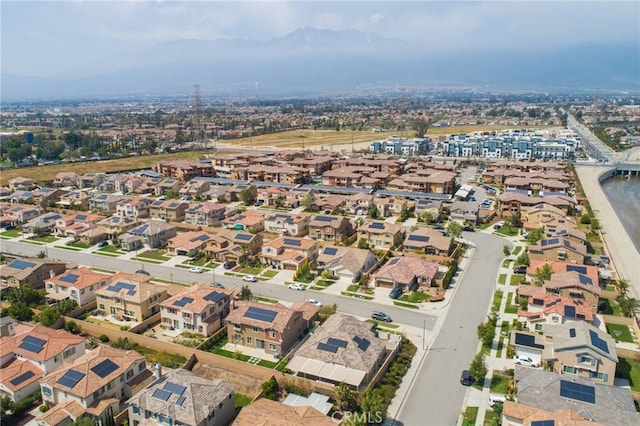 13243 Stanton Dr, Rancho Cucamonga, CA 91739 - aerial view of property's location featuring a mountain backdrop and nearby suburban area