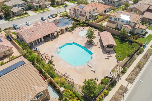 13243 Stanton Dr, Rancho Cucamonga, CA 91739 - aerial perspective of suburban area with a pool area