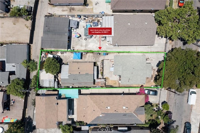 1684 E Martin Luther King Jr Blvd, Los Angeles, CA 90011 - aerial overview of property's location with property parcel outlined