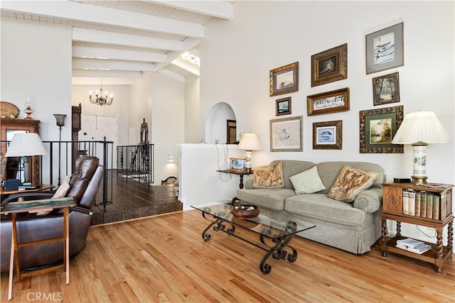750 Luisita St, Morro Bay, CA 93442 - living room featuring a chandelier and wood finished floors