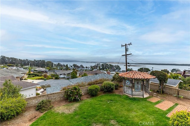 750 Luisita St, Morro Bay, CA 93442 - fenced backyard featuring a gazebo and a water view