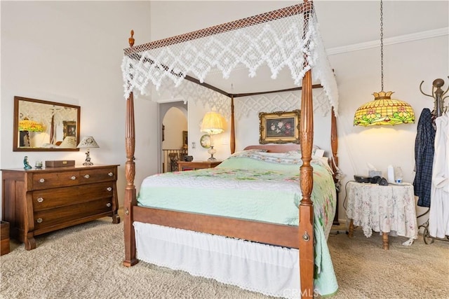 750 Luisita St, Morro Bay, CA 93442 - carpeted bedroom with ornamental molding and arched walkways